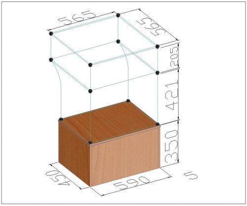 Купить торговый прилавок стекло кубический 5 для магазина по недорогой цене 2762 руб в Санкт-Петербурге, быстрая доставка - компания TCT Standart