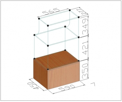 Прилавки стекло кубические, стеклянные прилавки - TCT Standart