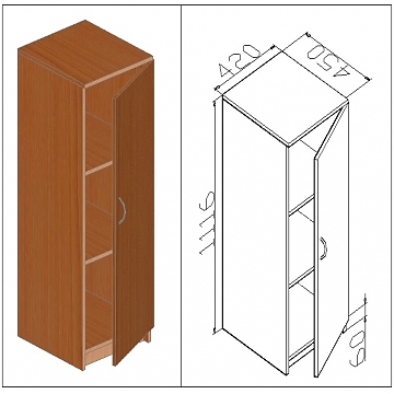 Офисный шкаф пенал B 1