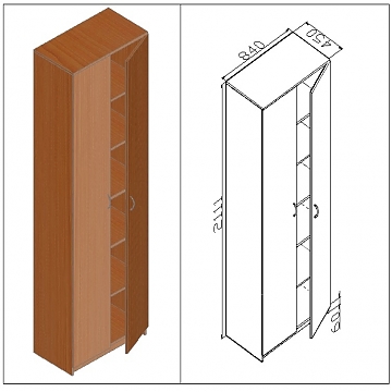 Офисный шкаф пенал B 22