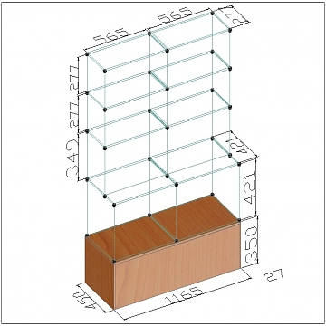 Витрина стеклянная 27
