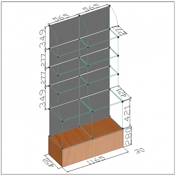 Витрина стеклянная 30