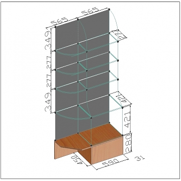 Витрина стеклянная 31