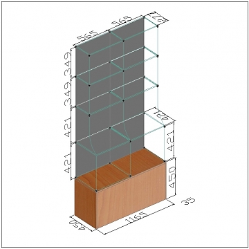 Витрина стеклянная 35